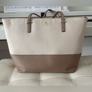 Kate Spade Beige and Brown Tote Bag